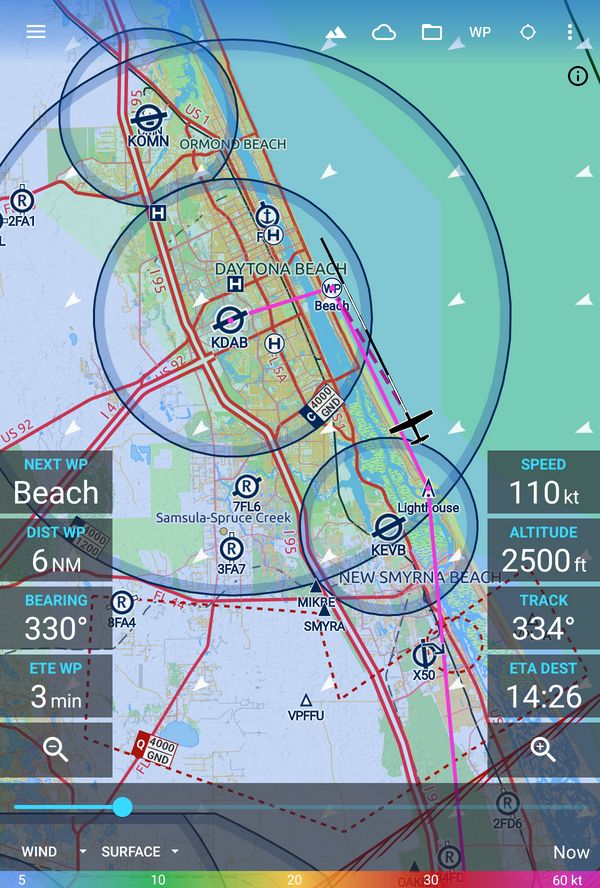 Tablet 7in, weather overlay, Florida