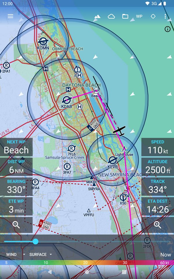 Tablet 7in, weather overlay, Florida