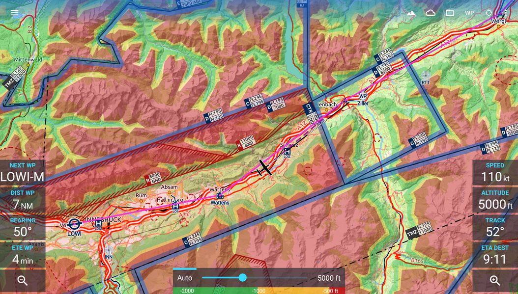 Tablet 10in, terrain overlay, Alps